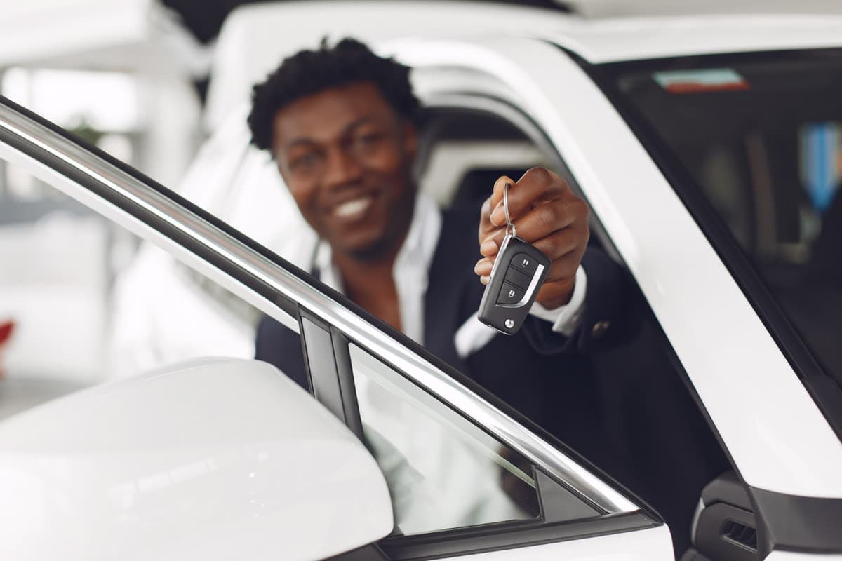 Driver handed car keys after a vehicle assessment